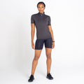 Black - Close up - Dare 2B Womens-Ladies Pedal Through It Marl Lightweight Jersey