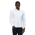 White - Front - Regatta Mens Brycen Oxford Long-Sleeved Shirt