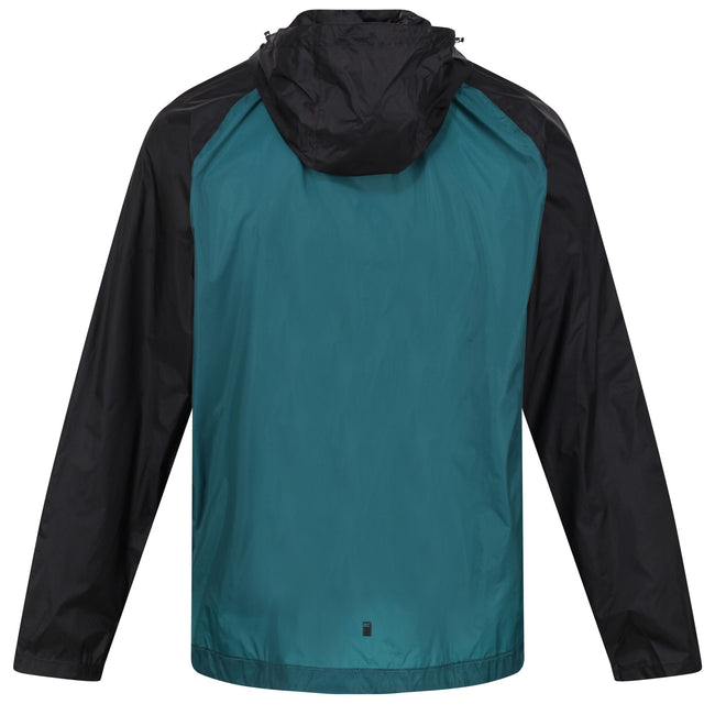 Black-Pacific Green - Pack Shot - Regatta Mens Pack It Pro Waterproof Jacket