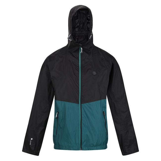 Black-Pacific Green - Front - Regatta Mens Pack It Pro Waterproof Jacket