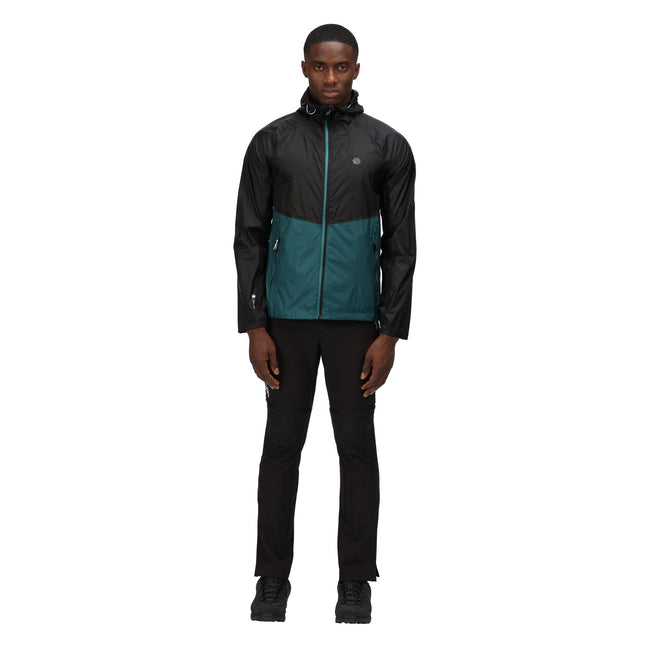 Black-Pacific Green - Back - Regatta Mens Pack It Pro Waterproof Jacket