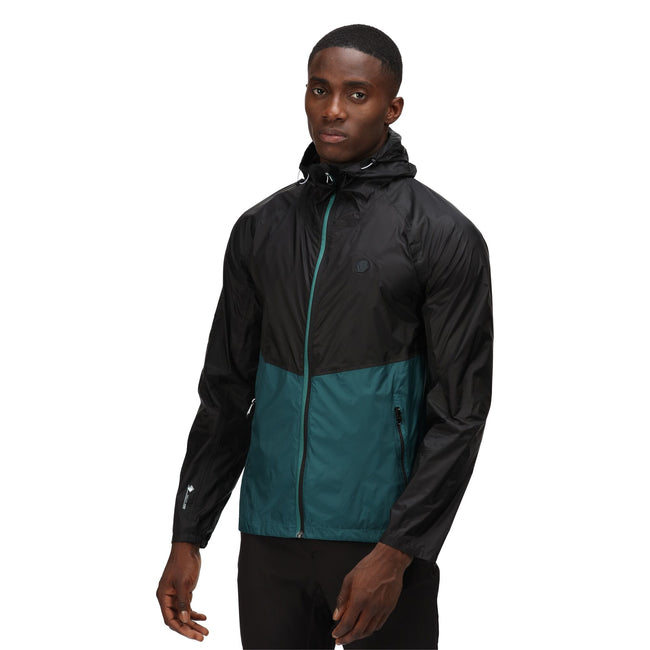 Black-Pacific Green - Side - Regatta Mens Pack It Pro Waterproof Jacket