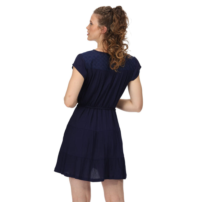 Navy - Lifestyle - Regatta Womens-Ladies Reanna Tiered Casual Dress