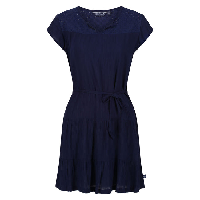 Navy - Front - Regatta Womens-Ladies Reanna Tiered Casual Dress