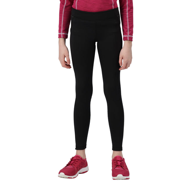 Black - Side - Regatta Childrens-Kids Barlia Winter Leggings