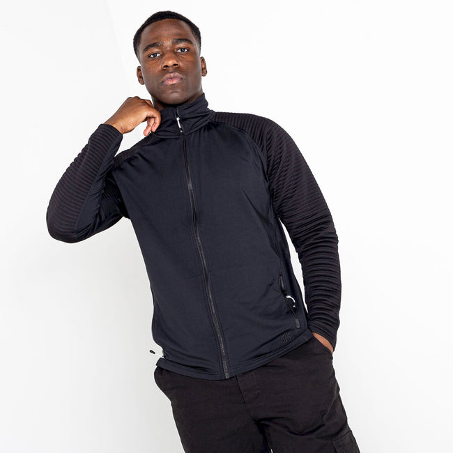 Black-Black - Side - Dare 2B Mens Core Stretch Full Zip Thermal Top