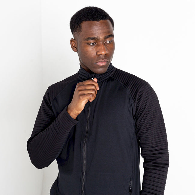 Black-Black - Pack Shot - Dare 2B Mens Core Stretch Full Zip Thermal Top