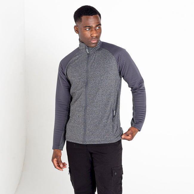 Charcoal Grey Marl-Ebony - Back - Dare 2B Mens Core Stretch Full Zip Thermal Top