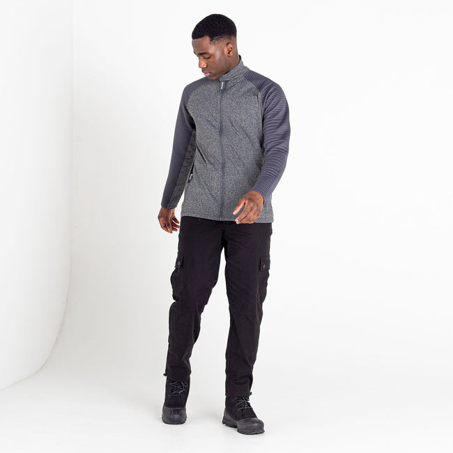 Charcoal Grey Marl-Ebony - Side - Dare 2B Mens Core Stretch Full Zip Thermal Top