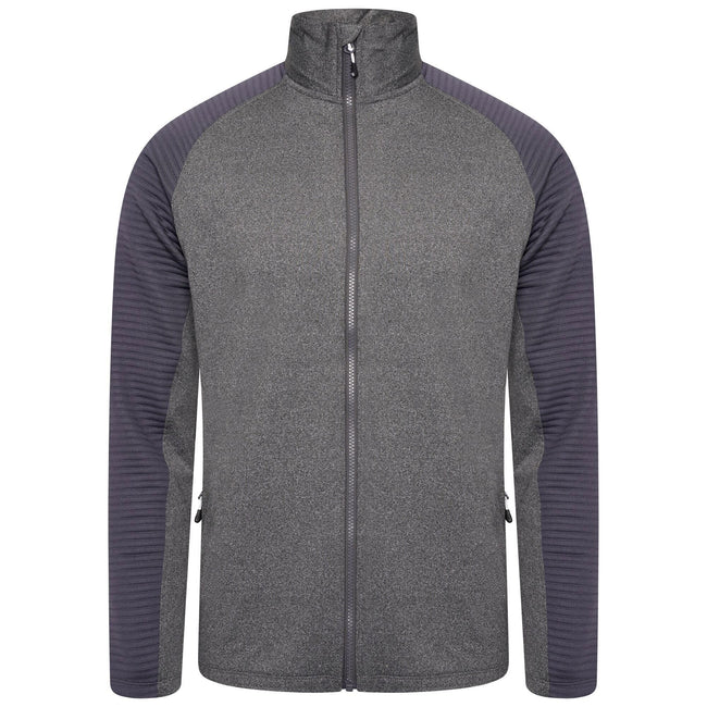 Charcoal Grey Marl-Ebony - Front - Dare 2B Mens Core Stretch Full Zip Thermal Top