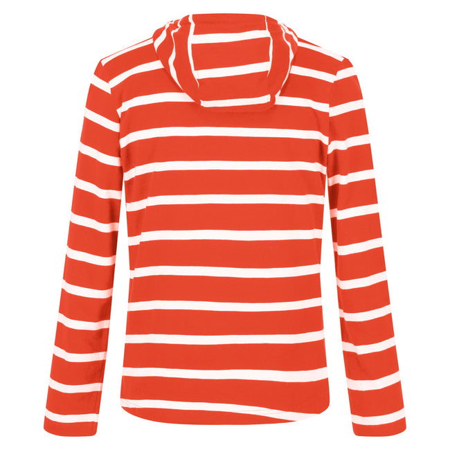 Crayon-White - Pack Shot - Regatta Womens-Ladies Maelys Stripe Hoodie