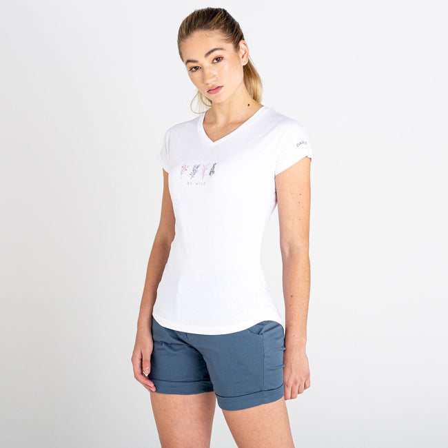 White - Back - Dare 2B Womens-Ladies Moments II Plants T-Shirt