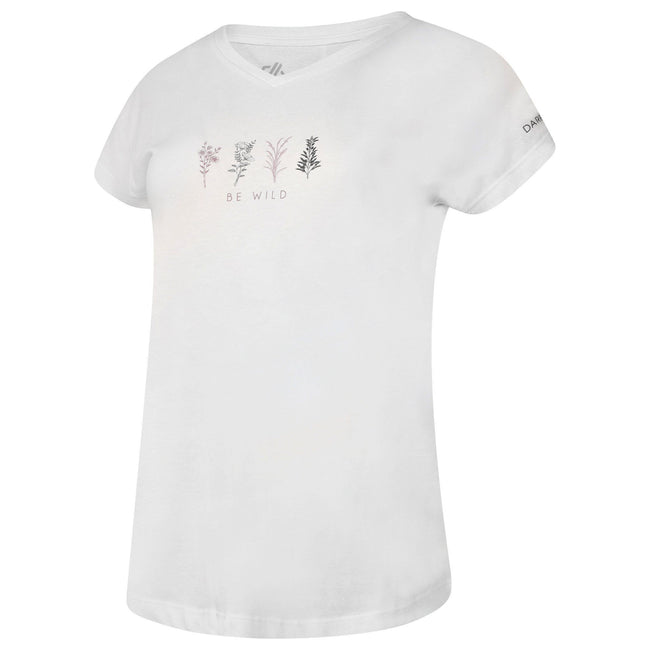 White - Close up - Dare 2B Womens-Ladies Moments II Plants T-Shirt