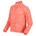 Fusion Coral - Close up - Regatta Childrens-Kids Highton Animal Print Half Zip Fleece Top