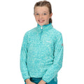 Turquoise - Back - Regatta Childrens-Kids Highton Animal Print Half Zip Fleece Top