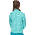 Turquoise - Side - Regatta Childrens-Kids Highton Animal Print Half Zip Fleece Top