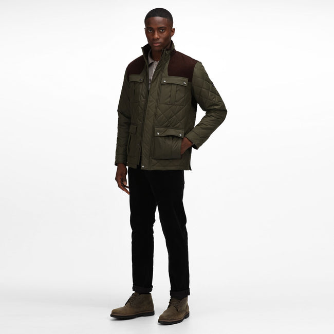 Dark Khaki - Back - Regatta Professional Mens Quilted Jacket