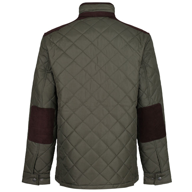 Dark Khaki - Close up - Regatta Professional Mens Quilted Jacket