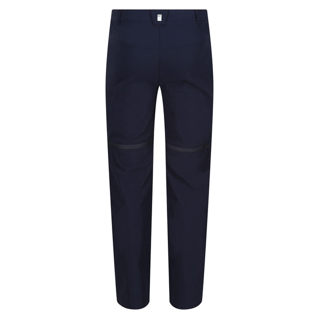Navy - Back - Regatta Childrens-Kids Highton Stretch Zip-Off Walking Trousers