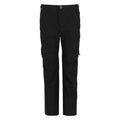 Black - Front - Regatta Childrens-Kids Highton Stretch Zip-Off Walking Trousers