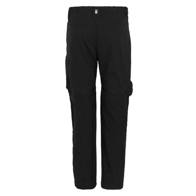 Black - Back - Regatta Childrens-Kids Highton Stretch Zip-Off Walking Trousers