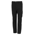 Black - Side - Regatta Childrens-Kids Highton Stretch Zip-Off Walking Trousers