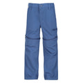 Dusty Denim - Front - Regatta Childrens-Kids Highton Stretch Zip-Off Walking Trousers
