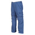 Dusty Denim - Side - Regatta Childrens-Kids Highton Stretch Zip-Off Walking Trousers