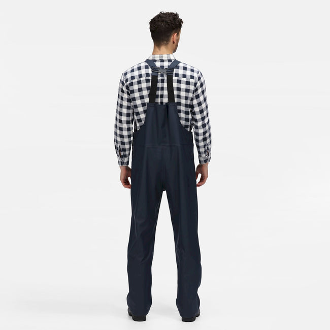 Navy - Side - Regatta Professional Mens Waterproof Bib And Brace Trouser