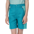 Enamel-Turquoise - Back - Regatta Childrens-Kids Sorcer II Mountain Shorts
