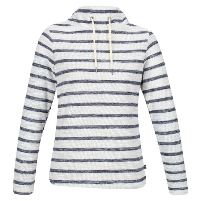Light Vanilla-Navy - Front - Regatta Womens-Ladies Hensley Stripe Fleece
