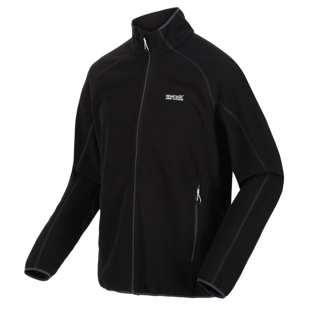 Black - Side - Regatta Mens Hadfield Full Zip Fleece Jacket