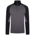 Ebony Grey - Front - Dare 2B Mens Fuser Core Stretch Half Zip Thermal Top