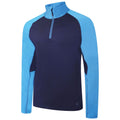 Nightfall Navy-Dark Methyl Blue - Front - Dare 2B Mens Fuser Core Stretch Half Zip Thermal Top