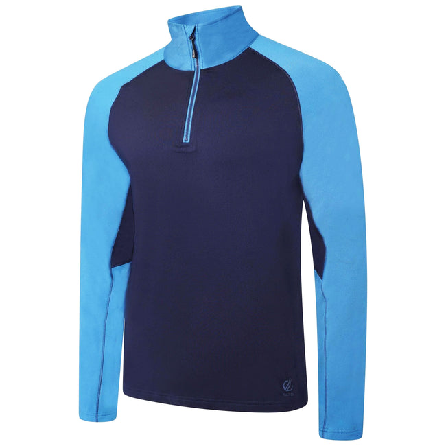 Nightfall Navy-Dark Methyl Blue - Front - Dare 2B Mens Fuser Core Stretch Half Zip Thermal Top