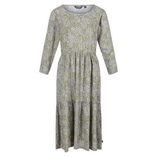 Green Fields - Front - Regatta Womens-Ladies Briella Abstract Long-Sleeved Casual Dress