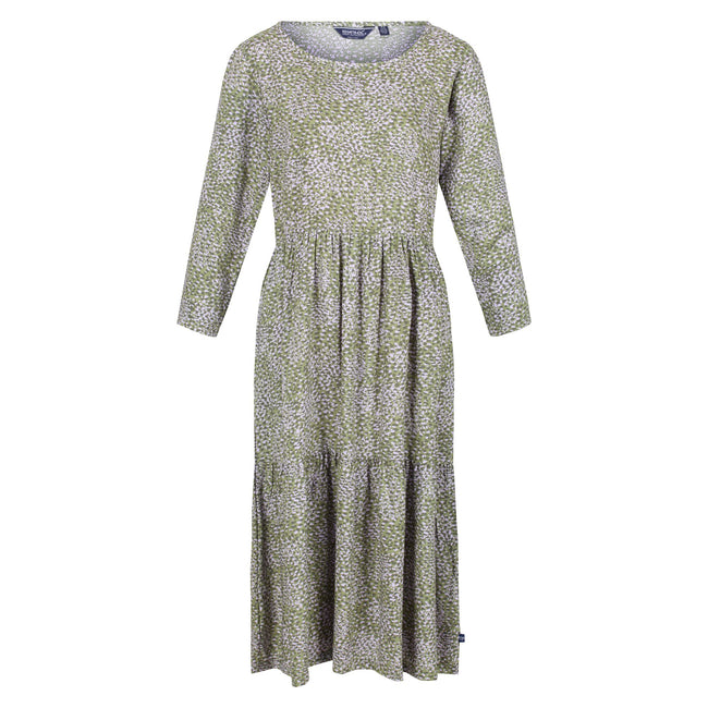Green Fields - Front - Regatta Womens-Ladies Briella Abstract Long-Sleeved Casual Dress