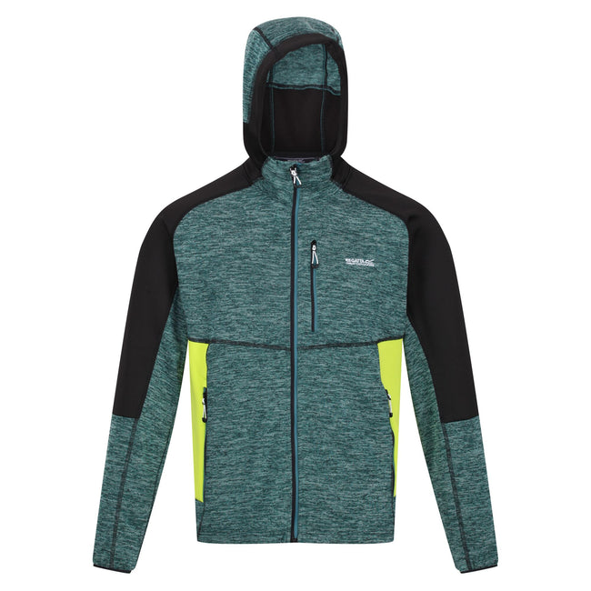 Pacific Green-Black - Front - Regatta Mens Cadford III Marl Full Zip Hoodie