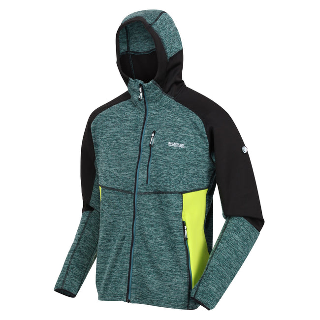Pacific Green-Black - Side - Regatta Mens Cadford III Marl Full Zip Hoodie