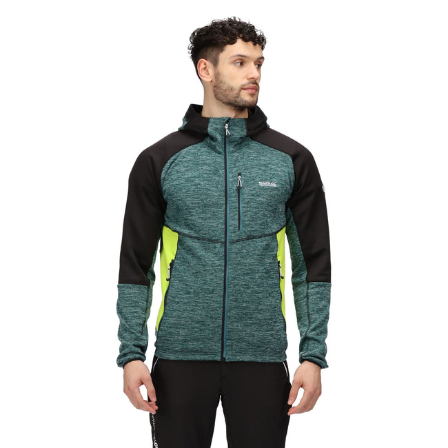 Pacific Green-Black - Lifestyle - Regatta Mens Cadford III Marl Full Zip Hoodie