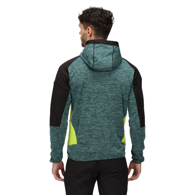 Pacific Green-Black - Pack Shot - Regatta Mens Cadford III Marl Full Zip Hoodie