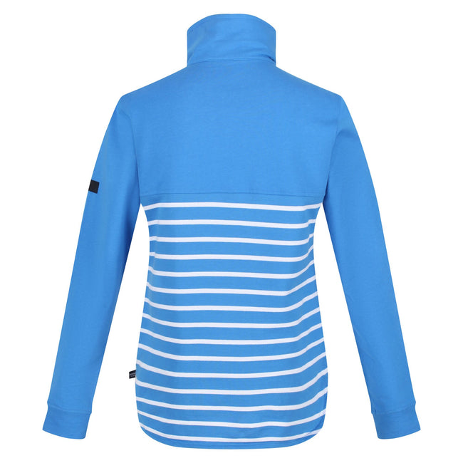 Sonic Blue-White - Pack Shot - Regatta Womens-Ladies Camiola II Stripe Fleece Top