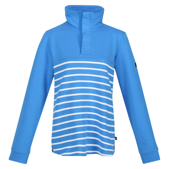 Sonic Blue-White - Front - Regatta Womens-Ladies Camiola II Stripe Fleece Top