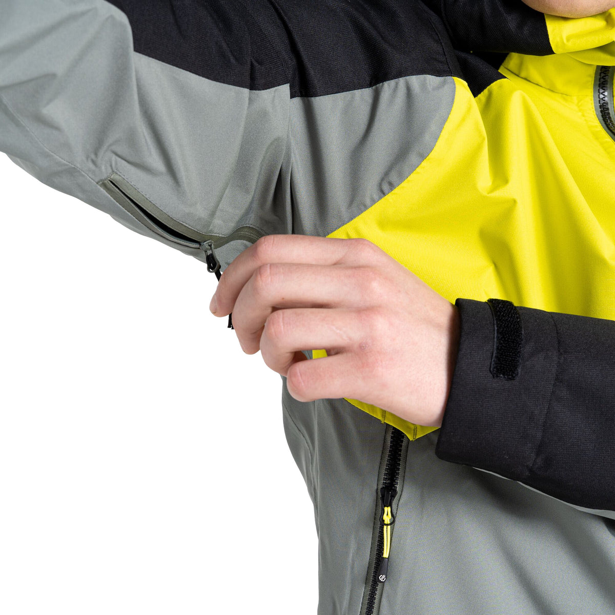 Agave Green-Neon Yellow - Close up - Dare 2B Mens Touchpoint II Waterproof Jacket