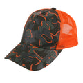 Grape Leaf-Magma Orange - Front - Regatta Childrens-Kids Tuyler Camo Trucker Cap