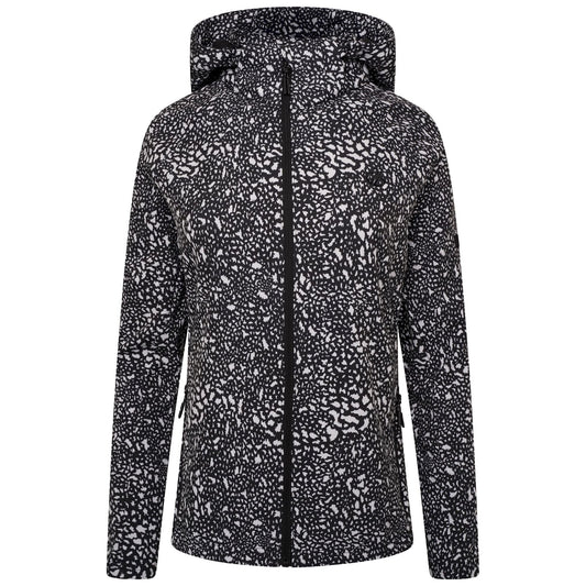 Black-White - Front - Dare 2B Womens-Ladies Far Out Dotted Soft Shell Jacket