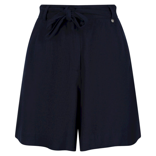 Navy - Front - Regatta Womens-Ladies Sabela Paper Bag Shorts
