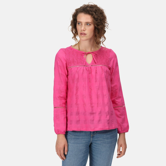 Pink Fushion - Back - Regatta Womens-Ladies Calluna Long-Sleeved Blouse