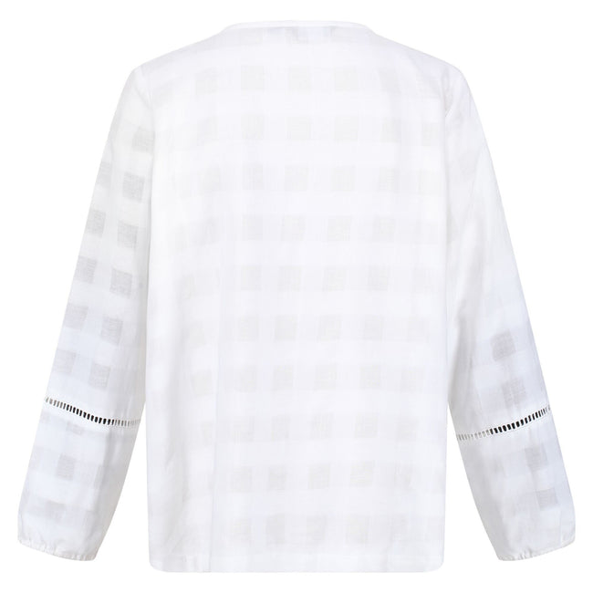 White - Pack Shot - Regatta Womens-Ladies Calluna Long-Sleeved Blouse