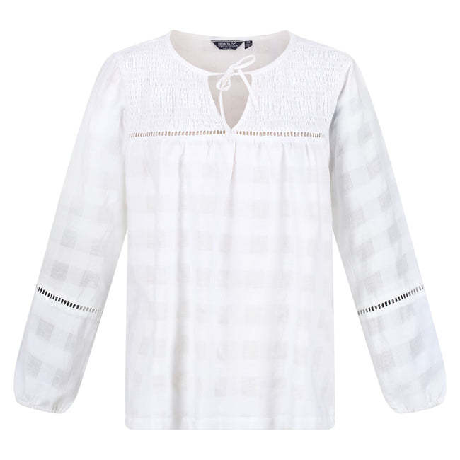 White - Front - Regatta Womens-Ladies Calluna Long-Sleeved Blouse
